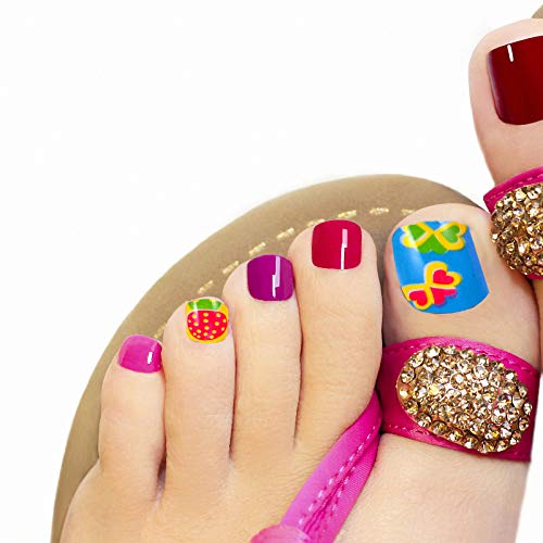 Beaupretty 4 Packs/ 96pcs Kids Girls False Nails Press on Nail Full Cover Fal...