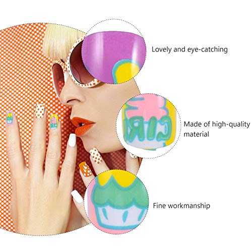 Beaupretty 4 Packs/ 96pcs Kids Girls False Nails Press on Nail Full Cover Fal...