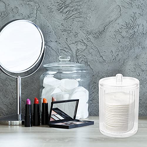 Beaupretty Cosmetic Cotton Pad Holder Clear Round Cotton Ball and Swab Holder...