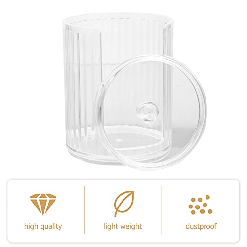 Beaupretty Cosmetic Cotton Pad Holder Clear Round Cotton Ball and Swab Holder...