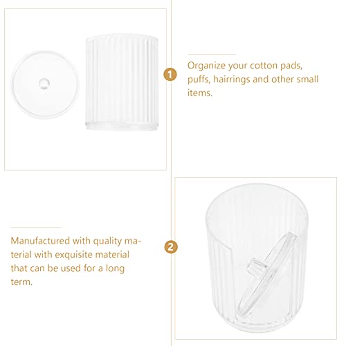 Beaupretty Cosmetic Cotton Pad Holder Clear Round Cotton Ball and Swab Holder...