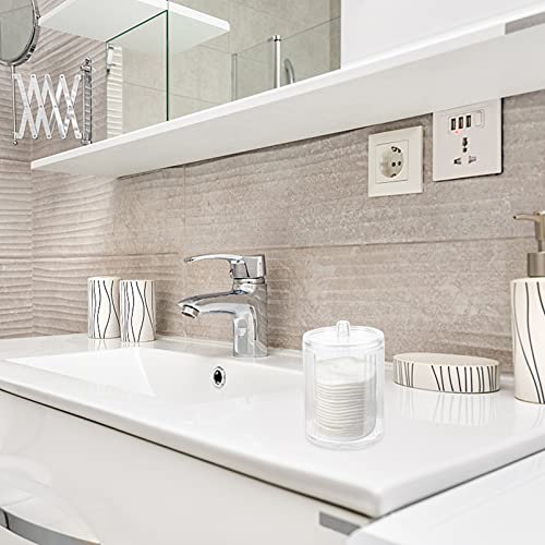 Beaupretty Cosmetic Cotton Pad Holder Clear Round Cotton Ball and Swab Holder...