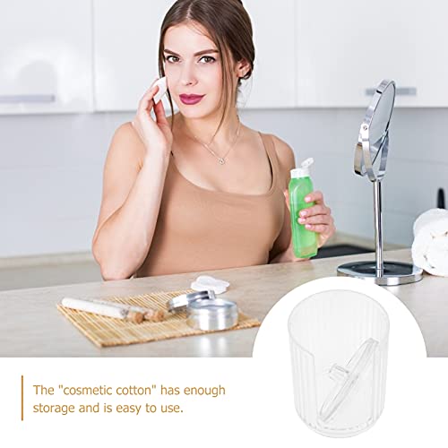 Beaupretty Cosmetic Cotton Pad Holder Clear Round Cotton Ball and Swab Holder...