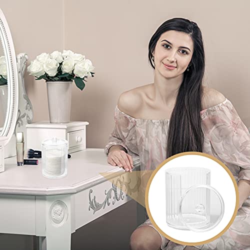 Beaupretty Cosmetic Cotton Pad Holder Clear Round Cotton Ball and Swab Holder...