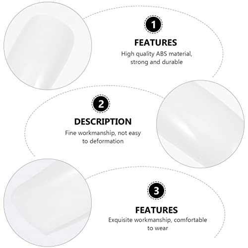 Beaupretty Full Cover Nails Fake Nails Square Shaped Acrylic Nails 500pcs Fal...