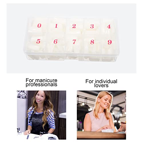 Beaupretty Full Cover Nails Fake Nails Square Shaped Acrylic Nails 500pcs Fal...
