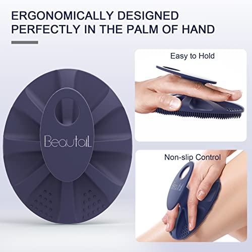 BEAUTAIL Silicone Body Scrubber Shower Bath Wash Brush Gentle Exfoliating Scr...