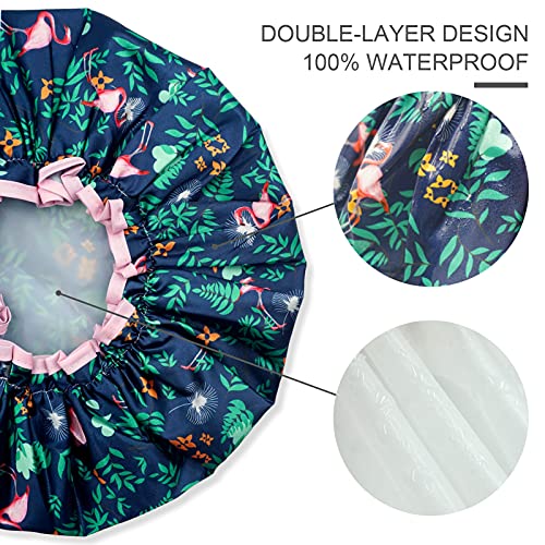 Shower Cap, BEAUTAIL Reusable Bath Shower Caps for Women Long Hair, Double La...