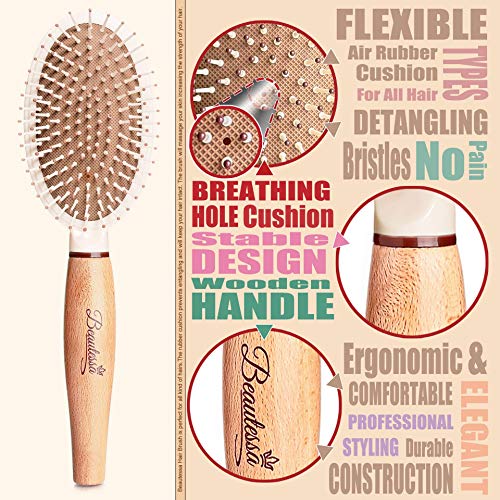 Hair Brush, Hair Comb and Nail File - Hair Brush Set | Detangling Hair Brush,...