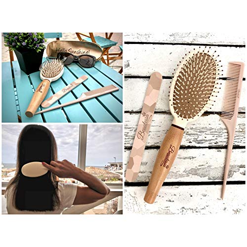 Hair Brush, Hair Comb and Nail File - Hair Brush Set | Detangling Hair Brush,...
