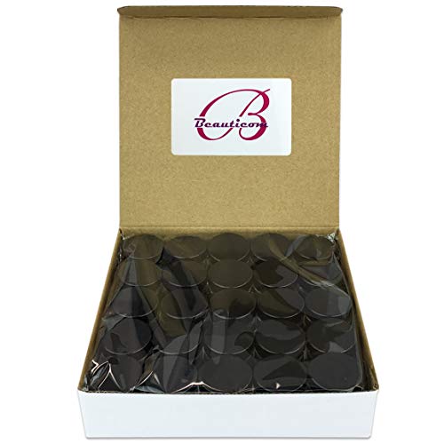 (100 Pieces Jars + Lid) Beauticom 3G/3ML Round Clear Jars with BLACK Screw Ca...