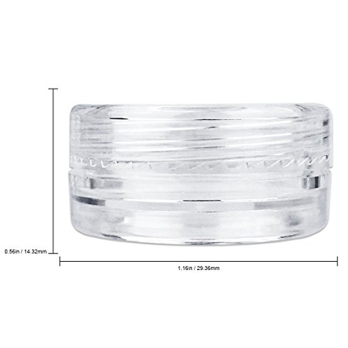 50 Jars Beauticom 3 Grams / 3 ml small Plastic Jar - Premium Quality Round Cl...