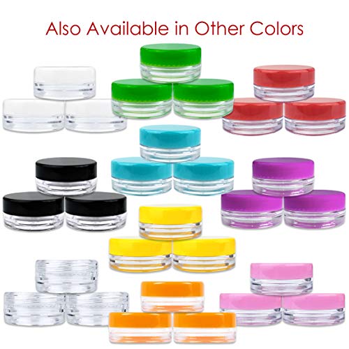 50 Jars Beauticom 3 Grams / 3 ml small Plastic Jar - Premium Quality Round Cl...