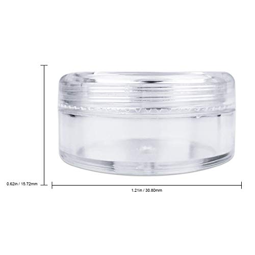 50 New Empty 5 Grams Acrylic Clear Round Jars - BPA Free Containers for Cosme...