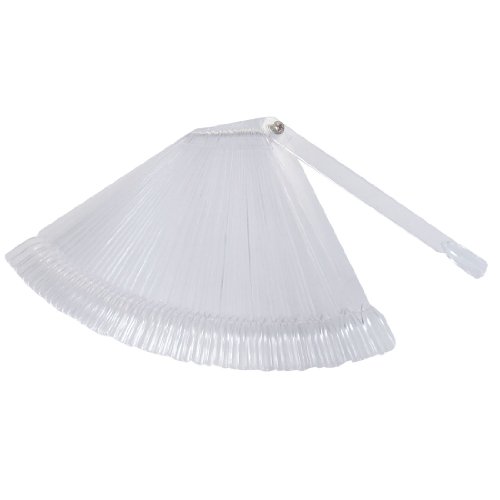 50 Pcs Fan Shaped Clear Plastic False Nail Art Tips Sticks Display