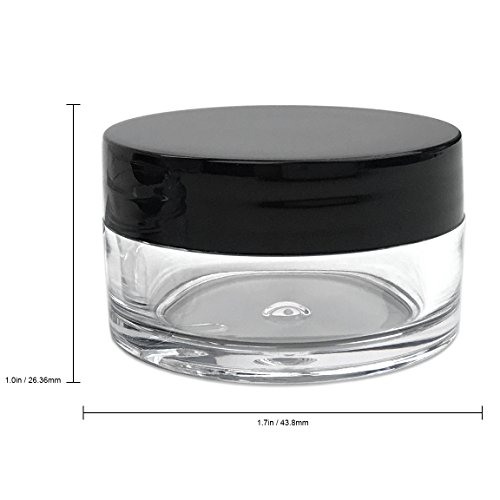 Beauticom 12 Piece 20g/20ml USA Acrylic Round Clear Jars with Lids for Lip Ba...