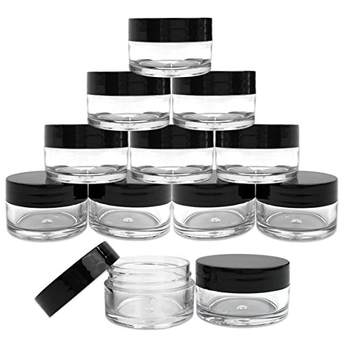 Beauticom 12 Piece 20g/20ml USA Acrylic Round Clear Jars with Lids for Lip Ba...