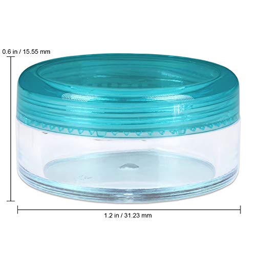 Beauticom 120 Pieces 5G/5ML Empty Clear Container Jars with MultiColor Lids f...
