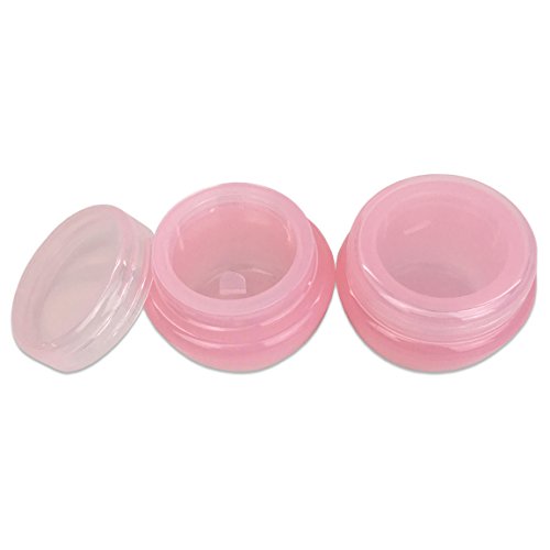 Beauticom 24 Pieces 10G/10ML Pink Frosted Container Jars with Inner Liner for...