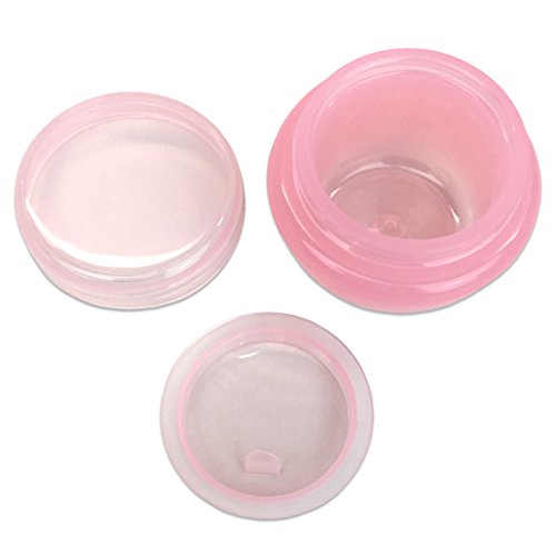 Beauticom 24 Pieces 10G/10ML Pink Frosted Container Jars with Inner Liner for...