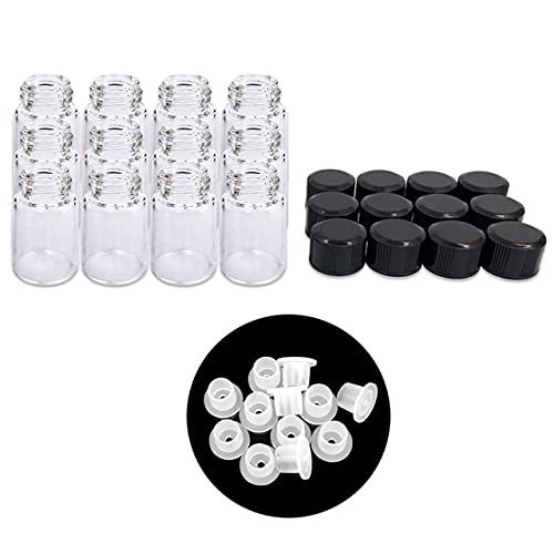 Beauticom 2ML Clear Glass Vial 12 Pieces - for Essential Oils, Aromatherapy, ...