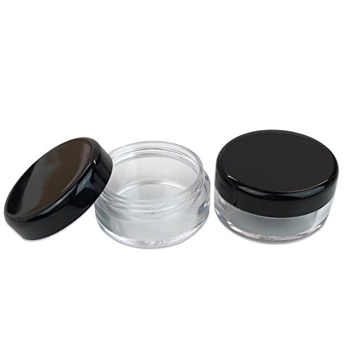 Beauticom 5G/5ML Round Clear Jars with Black Lids for Small Jewelry, Holding/...
