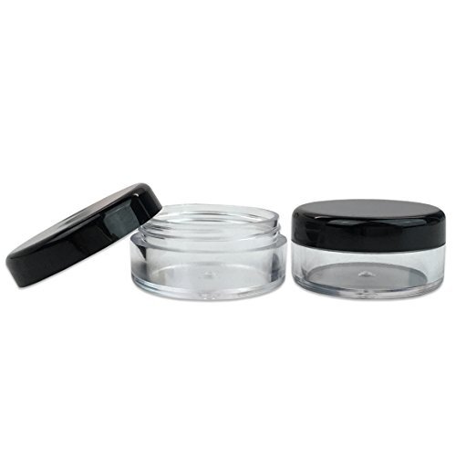 Beauticom 5G/5ML Round Clear Jars with Black Lids for Small Jewelry, Holding/...