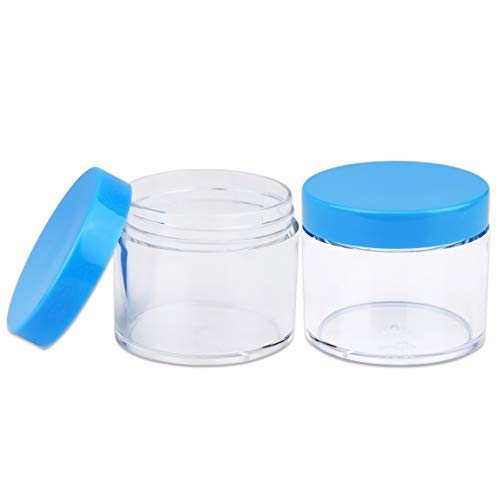 Beauticom 60 Grams/60 ML (2 Oz) Round Clear Leak Proof Plastic Container Jars...