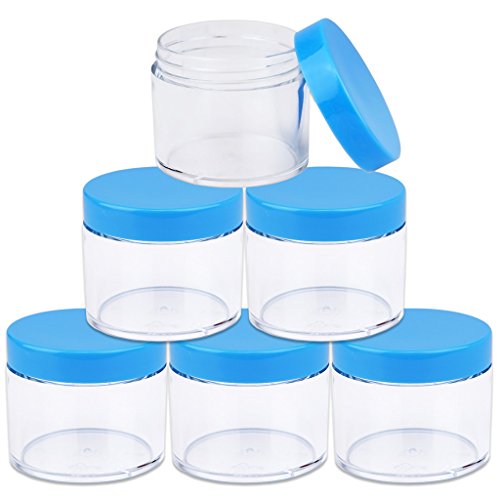 Beauticom 60 Grams/60 ML (2 Oz) Round Clear Leak Proof Plastic Container Jars...