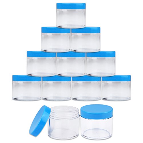 Beauticom 60 Grams/60 ML (2 Oz) Round Clear Leak Proof Plastic Container Jars...