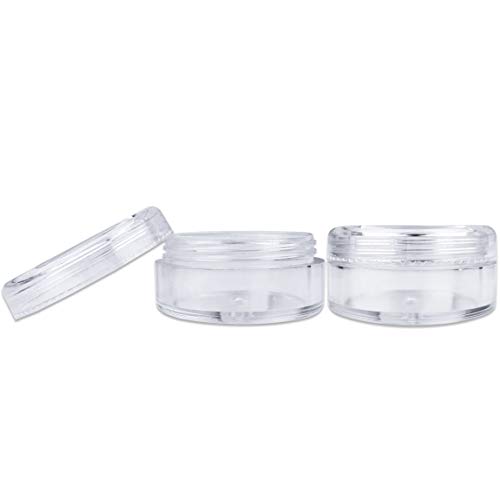 (Quantity: 1000 Pieces) Beauticom 5G/5ML Round Clear Jars with Screw Cap Lid ...