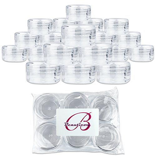 (Quantity: 60 Pieces) Beauticom 15G/15ML (0.5oz) Round Clear Jars with Screw ...
