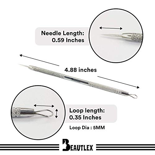Lancet for Facial Milia Remover and Whitehead Extractor. Double Ended Angled ...
