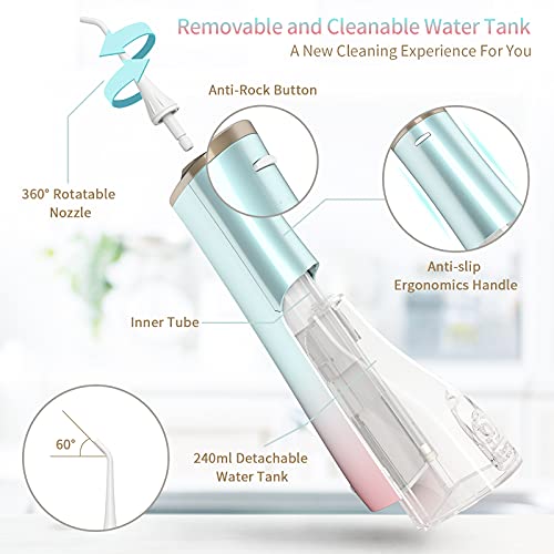 Cordless Water Flosser Rechargeable Oral Irrigator Portable for Teeth Dental ...