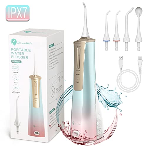 Cordless Water Flosser Rechargeable Oral Irrigator Portable for Teeth Dental ...