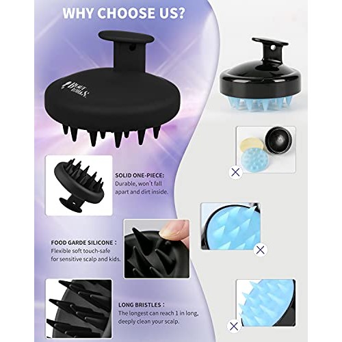 2 Pack Scalp Massager Shampoo Brush, Waterproof Shower Scalp Scrubber with So...