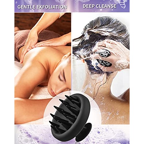 2 Pack Scalp Massager Shampoo Brush, Waterproof Shower Scalp Scrubber with So...