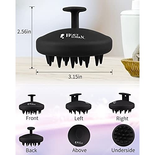2 Pack Scalp Massager Shampoo Brush, Waterproof Shower Scalp Scrubber with So...