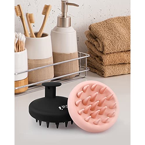 2 Pack Scalp Massager Shampoo Brush, Waterproof Shower Scalp Scrubber with So...