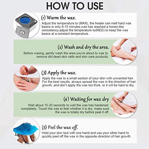 BeauTome Waxing Kit for Women Men, Wax Warmer with 4 Bags Hard Wax Beans, 20 ...
