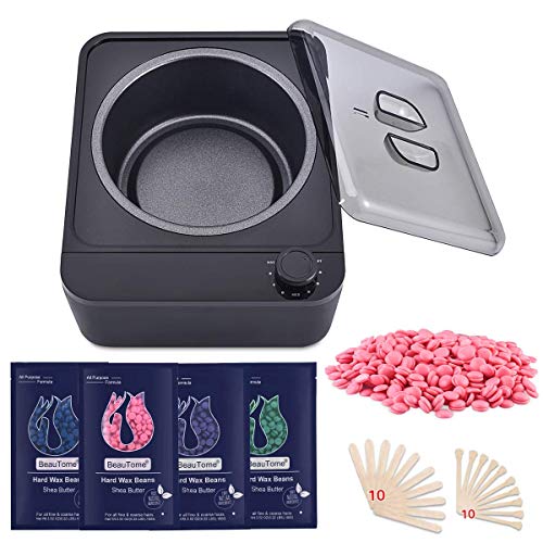 BeauTome Waxing Kit for Women Men, Wax Warmer with 4 Bags Hard Wax Beans, 20 ...