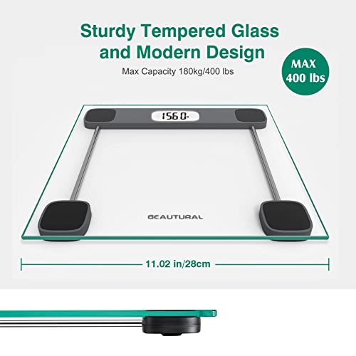 BEAUTURAL Digital Body Weight Bathroom Scale with Step-On Technology, Precisi...
