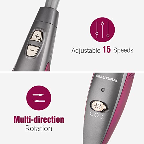 BEAUTURAL Professional Manicure and Pedicure Kit, 10-piece Attachments and 20...