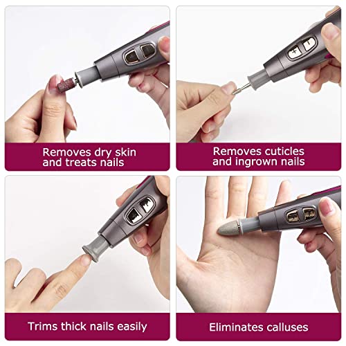 BEAUTURAL Professional Manicure and Pedicure Kit, 10-piece Attachments and 20...