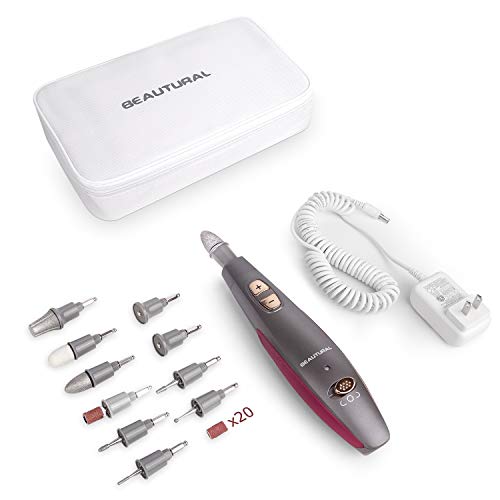 BEAUTURAL Professional Manicure and Pedicure Kit, 10-piece Attachments and 20...