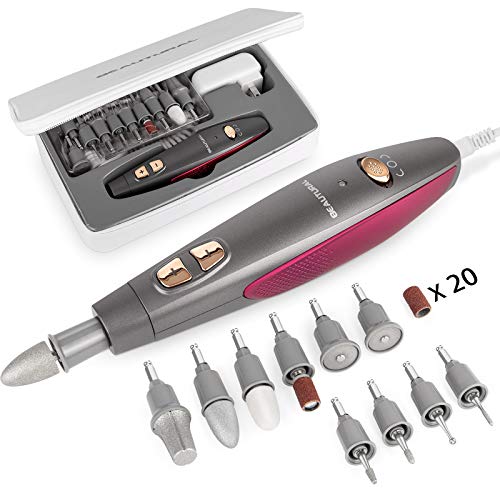 BEAUTURAL Professional Manicure and Pedicure Kit, 10-piece Attachments and 20...
