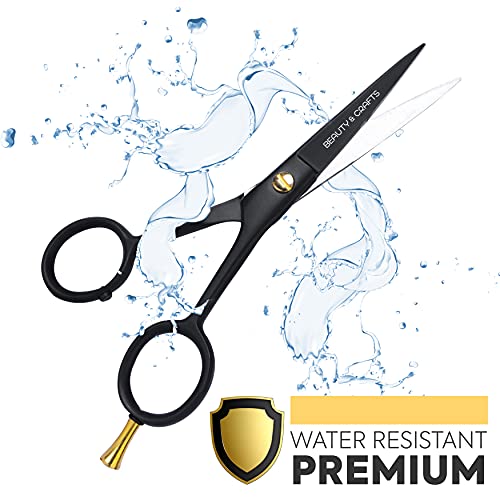 Beauty & Crafts- 5'' German Beard Mustache Scissor- 2 Mustache Combs For Faci...