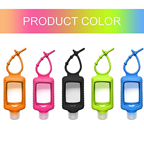 8 PCS Hand Sanitizer Holder Keychain, 60ml/2oz Empty Travel Size Bottles with...