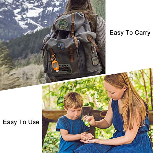 8 PCS Hand Sanitizer Holder Keychain, 60ml/2oz Empty Travel Size Bottles with...