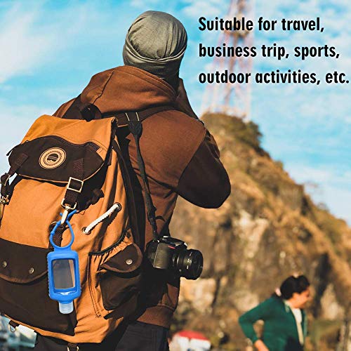 8 PCS Hand Sanitizer Holder Keychain, 60ml/2oz Empty Travel Size Bottles with...